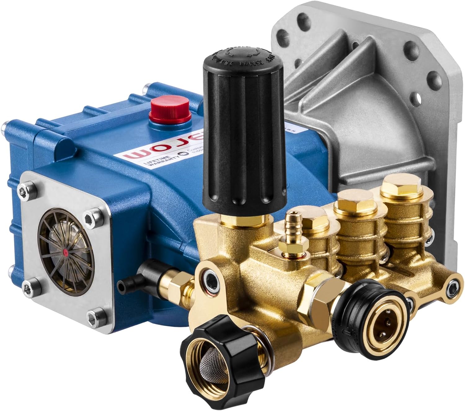 WOJET High-Flow Triplex Plunger Pressure Washer Pump 4400PSI 4.0GPM 1"Shaft