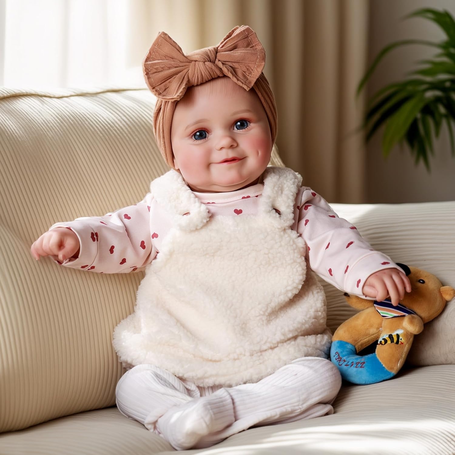 BABESIDE Reborn Baby Dolls 20inch - Realistic Newborn Girl Sweet Smile with Softness Cloth Body - Lifelike Babies Doll with Clothes Accessories for 3+ Years Old Kid