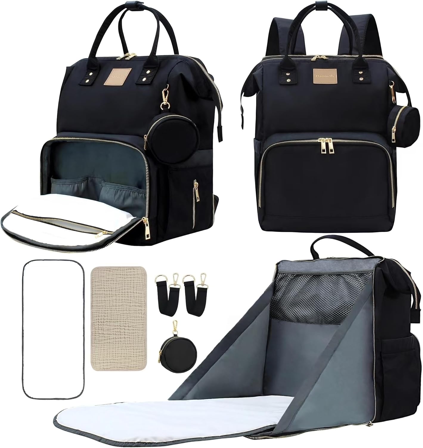 Baby Diaper Bag with Changing Station for Moms Dads - Large Capacity Organizer for Girls Boys Stylish Waterproof Travel Backpack and Durable Functional Design perfect for Baby Registry Essentials.