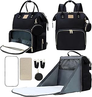 Baby Diaper Bag with Changing Station for Moms Dads - Large Capacity Organizer for Girls Boys Stylish Waterproof Travel Backpack and Durable Functional Design perfect for Baby Registry Essentials.