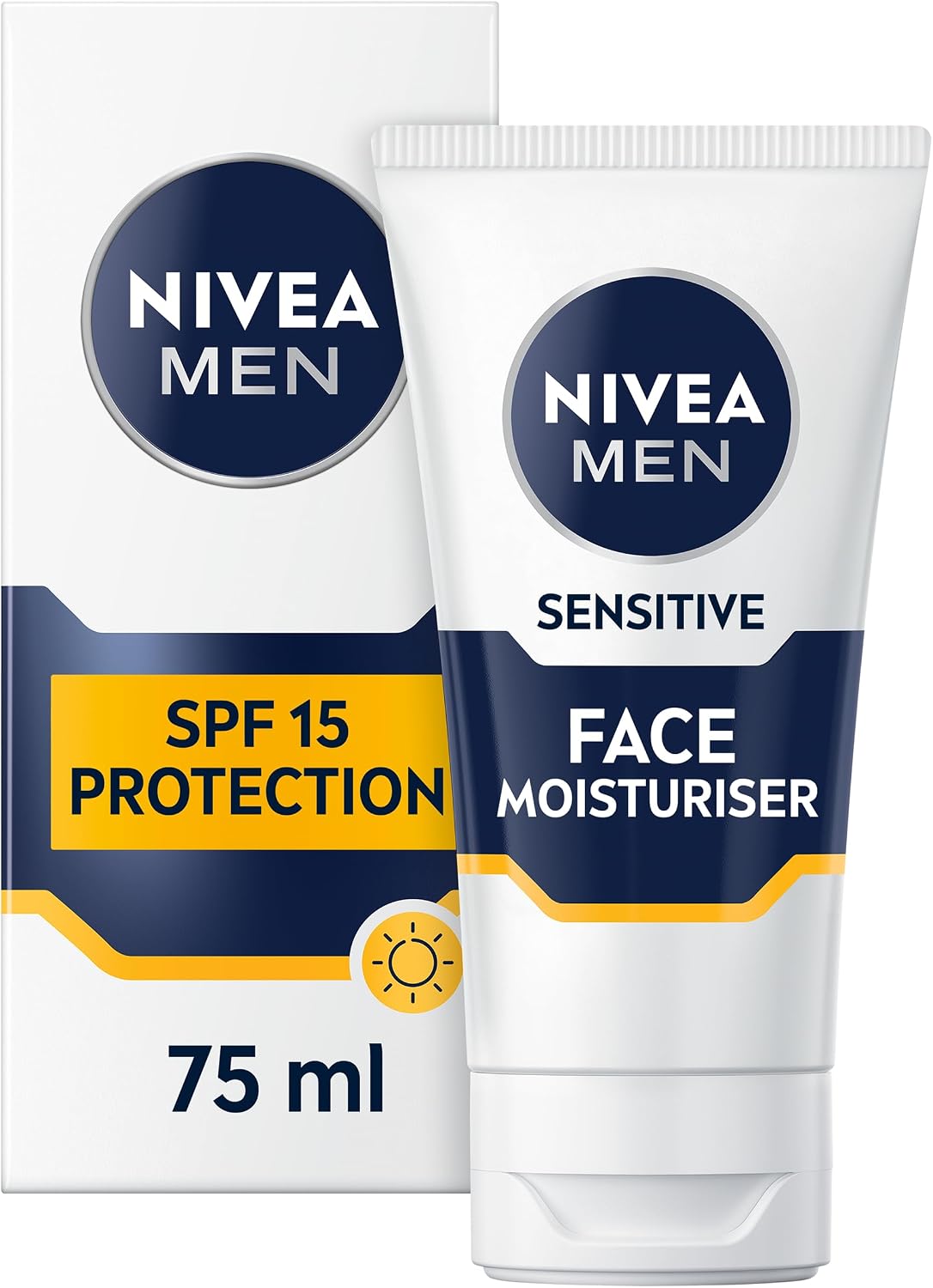 NIVEA MEN Sensitive Face Moisturiser for Men, SPF 15, 75 ml
