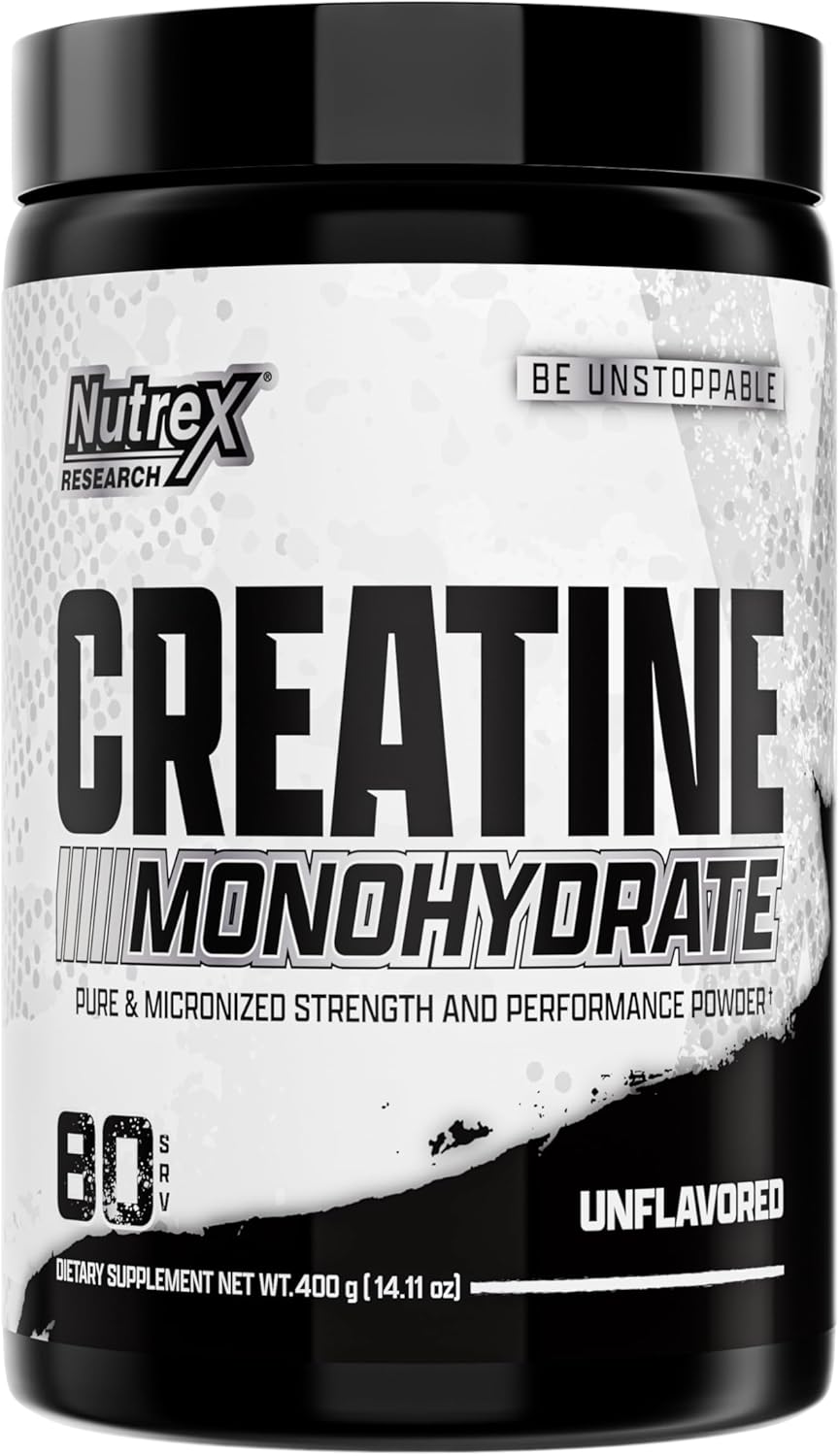 Nutrex Research Ultra Pure Creatine Monohydrate Powder Unflavored | 5G Micronized Creatine Powder for Muscle Gain, Strength, Endurance and Recovery (80 Servings (Pack of 1))