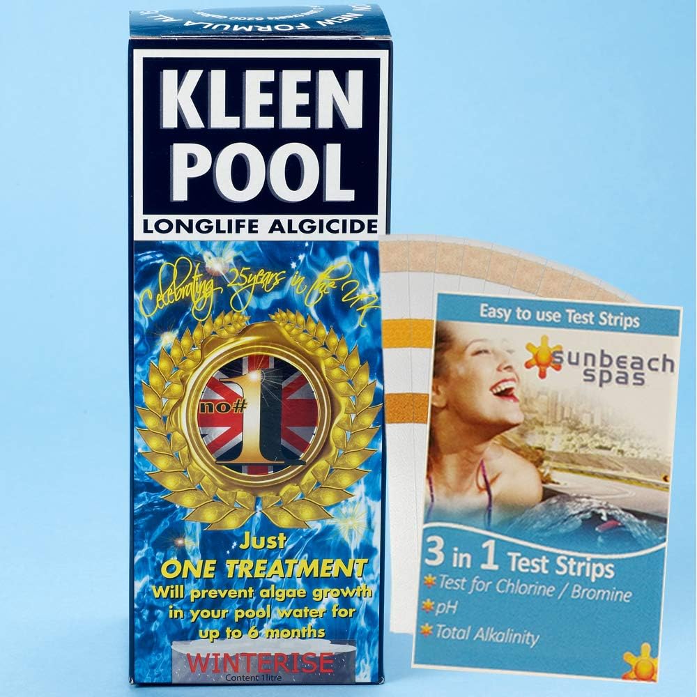 Blue Horizons Kleen Pool 1L with 50 Sunbeach Test Strips
