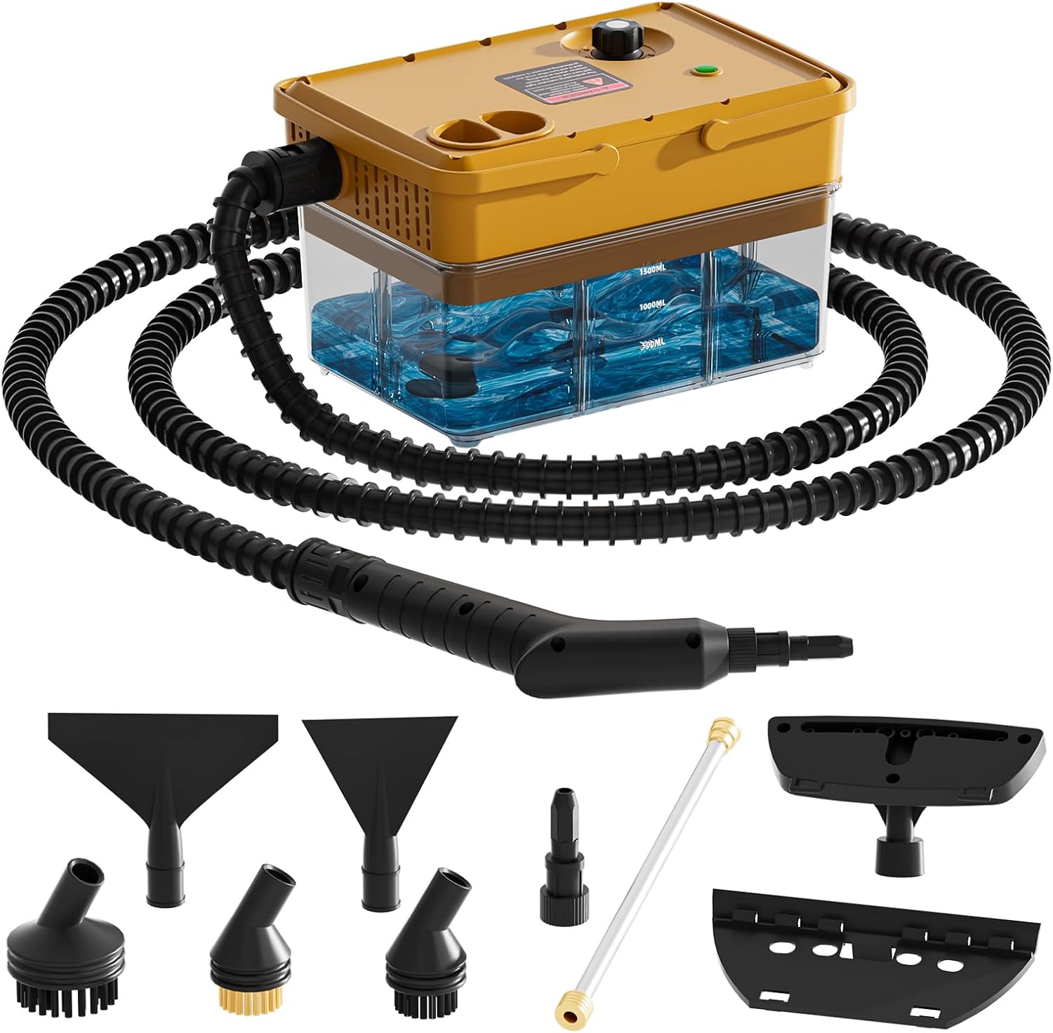 Steam Cleaner 2500W,10s Fast Heat-Up,50.73OZ Large Tank,6-Level Adjustment Handle,9 Accessories Pressurized Portable Steamer for Home,Car,Kitchen,Bathroom,Floors,Grout,Tile,Upholstery