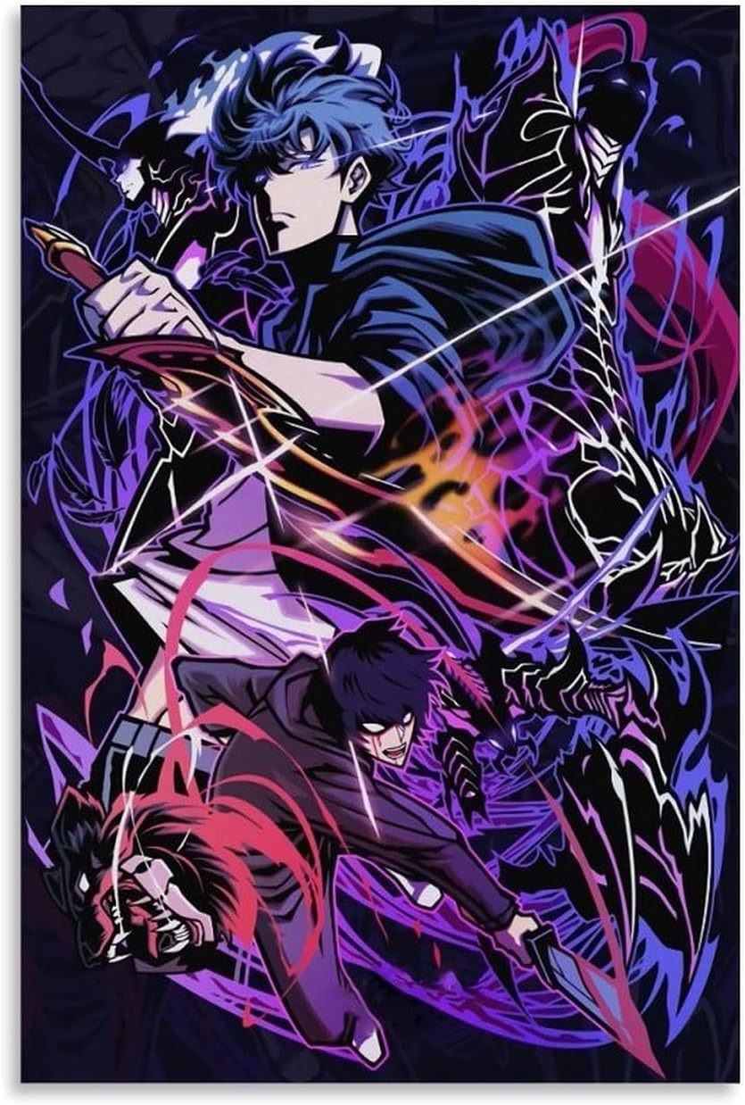 LNSXYSCQ Solo Leveling Classic Anime Cartoons Series Canvas Poster Wall Art Decorative Painting Bedroom Painting Posters12x18inch(30x45cm) Unframe-style