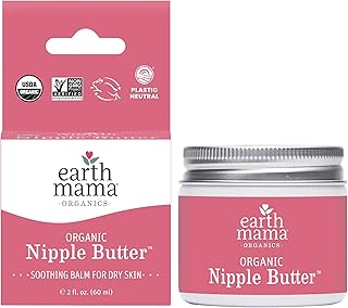 Earth Mama Organic Nipple Butter™ | Nipple Cream Safe for Breastfeeding | Postpartum Essentials for Nursing | Non Lanolin Nipple Cream, 2-Fluid Ounce
