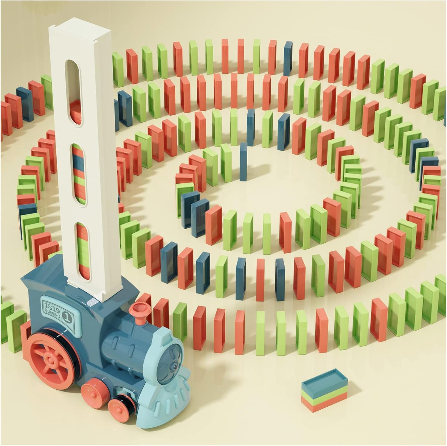 Domino Train Toys Kids Games - Automatic Stacking Creative Game 3+ Year Old - Stem Montessori Toy for Boys 4-6 - Summer Autistic Christmas Birthday Gifts 5 6 Toddler Ages 4-8 180PCS