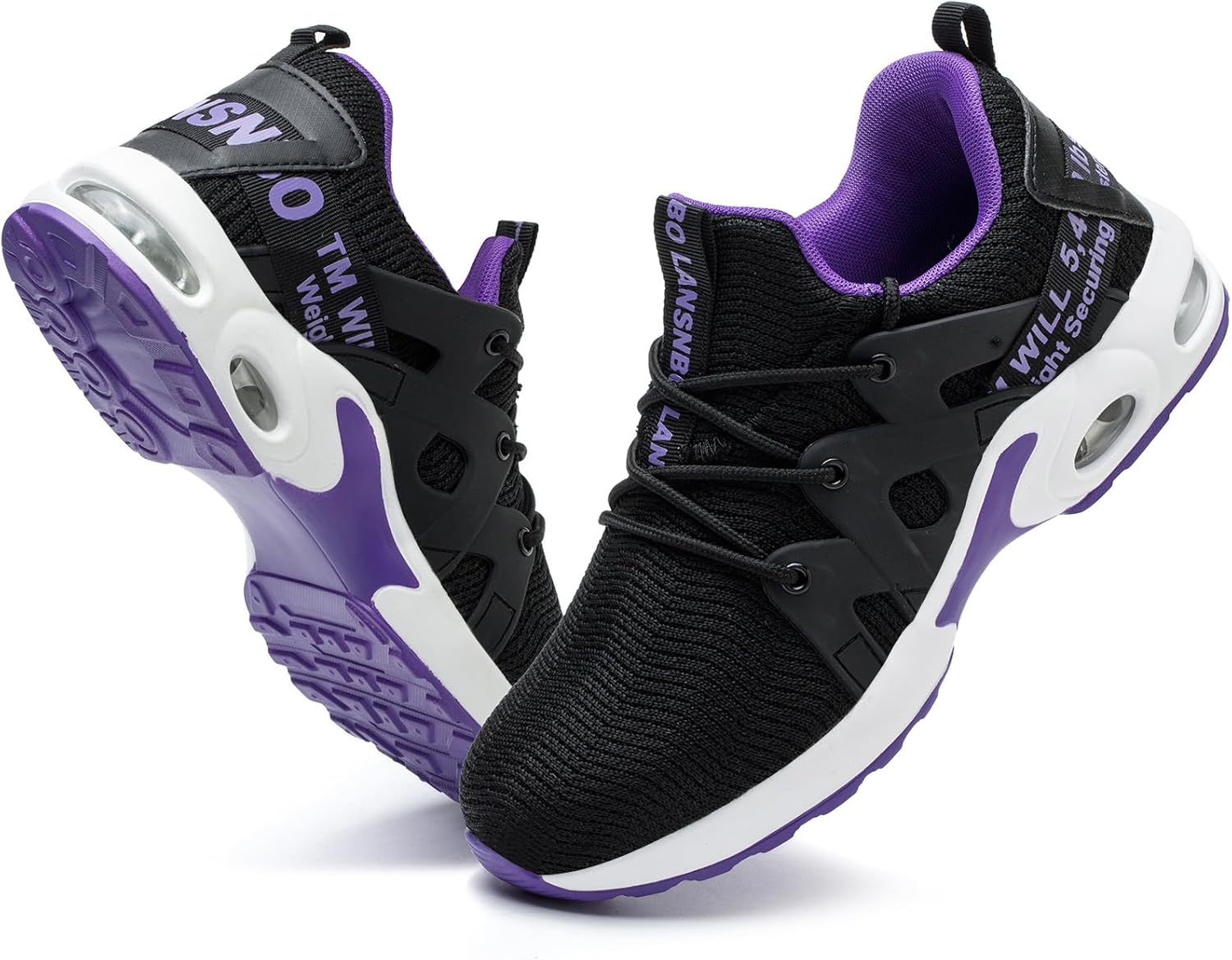 Steel Toe Shoes for Women Indestructible Safety Work Shoes Air Cushion Lightweight Breathable Utility Sneakers Puncture Proof Slip Resistant Composite Toe Footwear