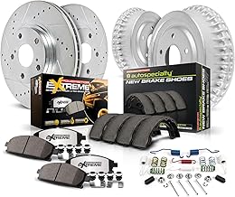 Power Stop Brake Kit For 2005-2022 Toyota Tacoma [6 Lug Models] - Front and Rear Truck & Tow, Carbon-Fiber Ceramic Brake Pads and Drilled and Slotted Rotors and Brake Shoes Replacement, K15231DK-36