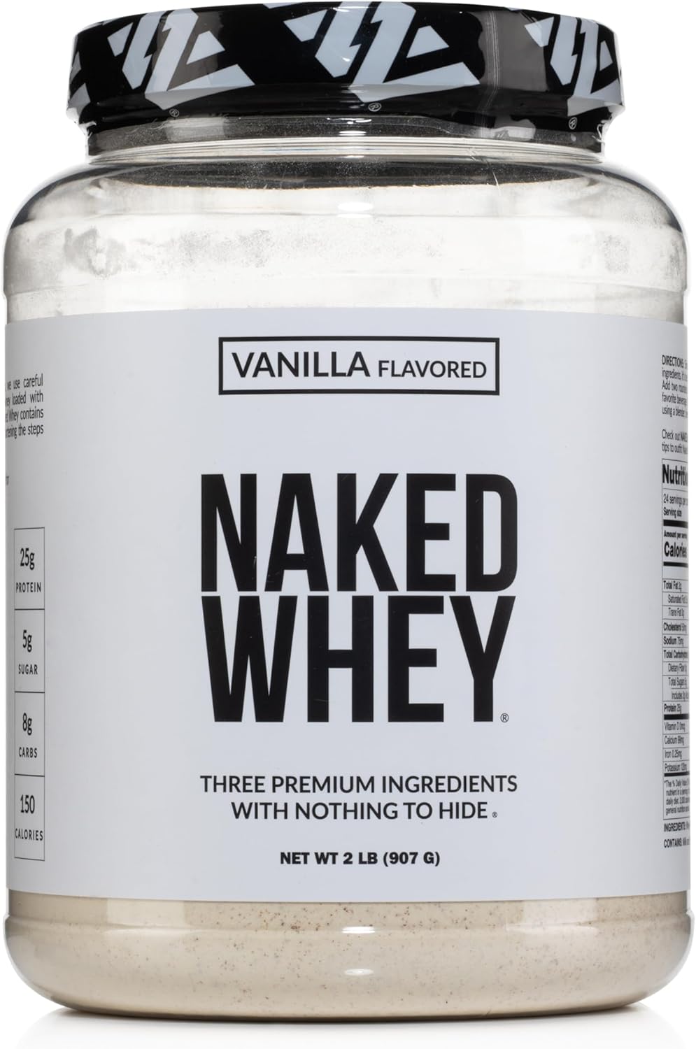 NAKED Whey Vanilla Protein Powder - Only 3 Ingredients - Grass Fed Whey Protein Powder, Vanilla Flavor, and Organic Coconut Sugar, No GMO, No Soy, and Gluten Free - 24 Servings