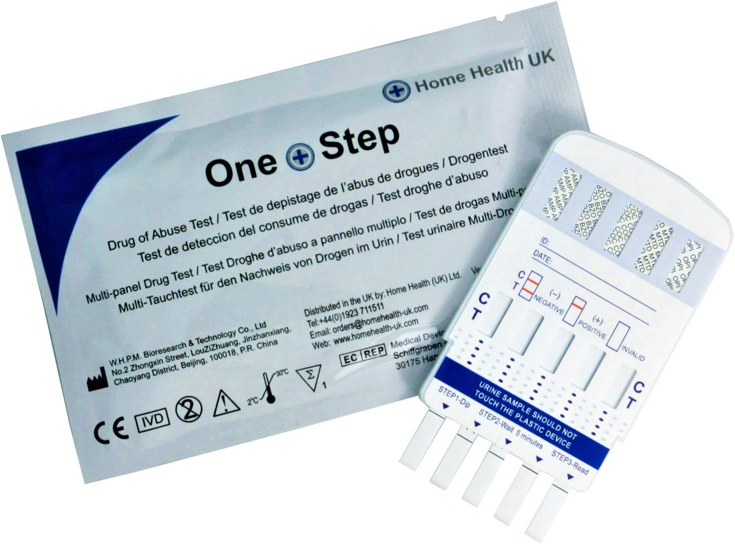 5 x 5 Panel Urine Home Drug Test Kit - Tests for Cocaine, Heroin, Speed, Valium and Methadone