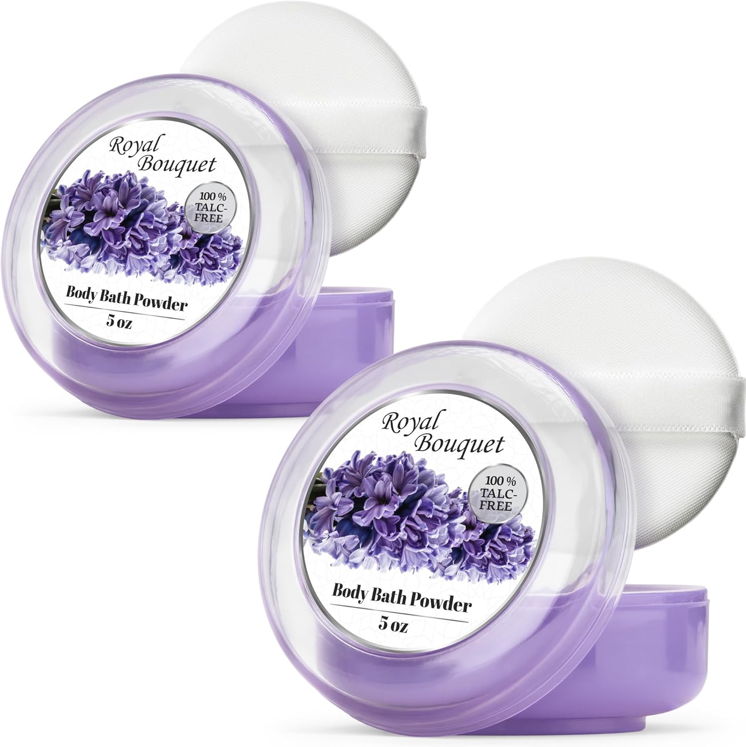 R-NEU Body Powder for Women with Powder Puff, 100% Talc-Free, Elegant Royal Bouquet Scented Dusting Powder, After Bath for Soft Skin, Extra Large, 1 Pack (5oz)