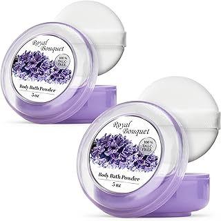 R-NEU Body Powder for Women with Powder Puff, 100% Talc-Free, Elegant Royal Bouquet Scented Dusting Powder, After Bath for Soft Skin, Extra Large, 1 Pack (5oz)