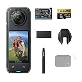 Insta360 X4 Endurance Bundle - 8K Waterproof 360 Action Camera, 4K Wide-Angle Video, Invisible Selfie Stick, Removable Lens Guards, 135 Min Battery Life, AI Editing, Stabilization, for Sports, Travel