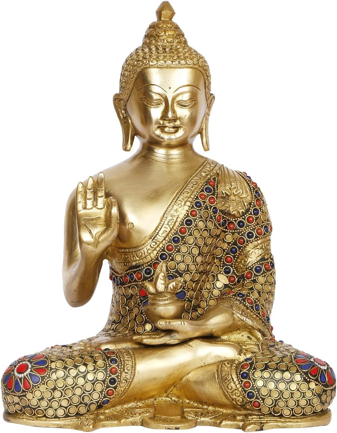 Brass Buddha Statue for Home Decor Easter Decor Buddha Decor 10 Inch Large Statues and Sculptures Accents Art Deco Religious Gift Thanksgiving