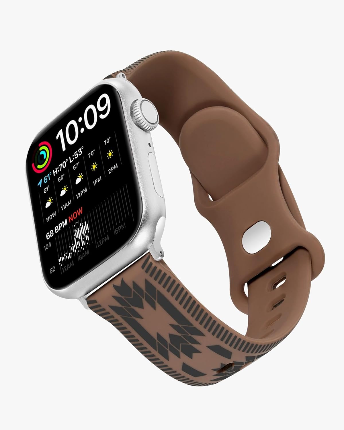 Wrangler® "Aztec Trail" Silicone Band for Apple Watch®, Western Aztec Pattern, Fits all Apple Watch® Series and Sizes