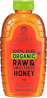 Nate's Organic 100% Pure, Raw & Unfiltered Honey - USDA Certified Organic - 32oz. Squeeze Bottle