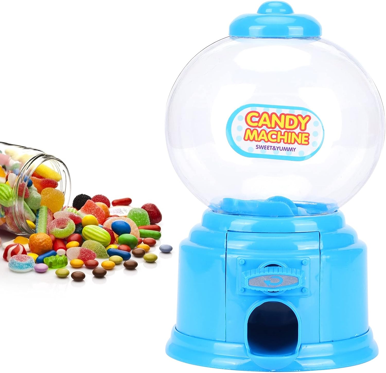 mumisuto Candy Machine Dispenser, Mini Sweet Dispenser Mini Money Deposit Box, Vending Machine Sweets Cute Sweets Candy Storage Machine Gumball Machine for Kids Children (Blue)