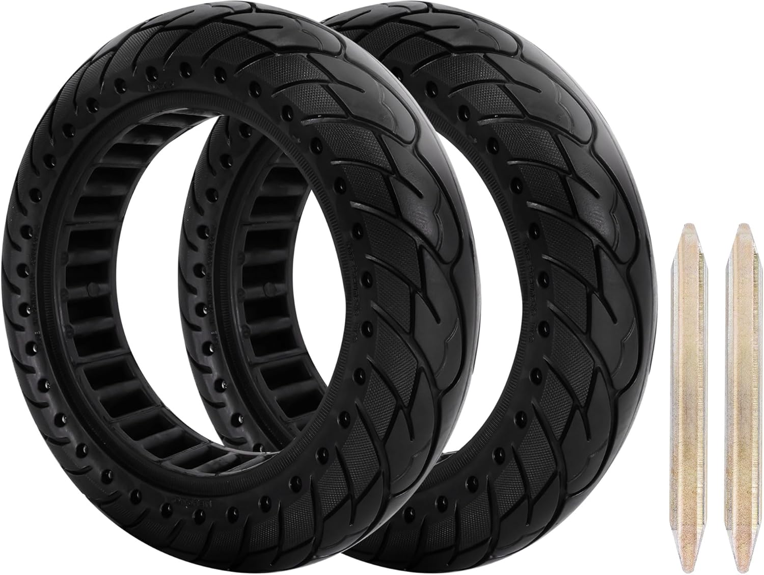 RUTU 2 PCS 10x2.5 Inches Solid Tyre for Segway Ninebot MAX G30 G30P G30LP Gotrax G5 G6 Max Hover 1 Alpha Zero10X OKAI Neon Pro Electric Scooter Wheel Replacement