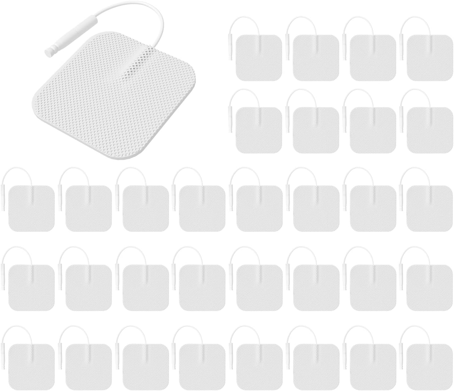 TENS Unit Replacement Pads 40PCS Value Pack, Reusable Latex-Free Electrodes Pads Compatible with TENS Machine of Brand AUVON, TENS 7000, Neocarbon, Nicwell, Etekcity, Nursal, TENKER (White)
