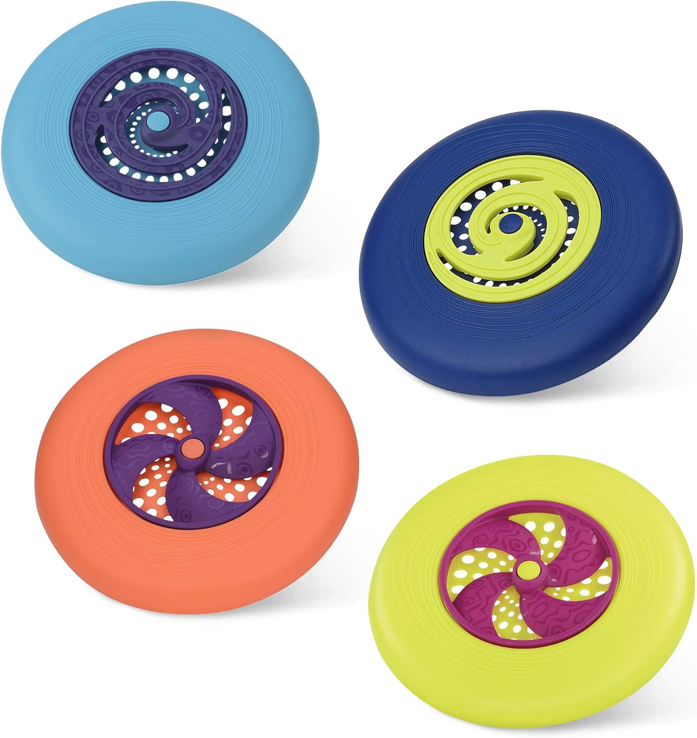 B. toys – Flying Disc Set – 4 Colorful Flying Discs – Outdoor Sports & Games for Kids – Discs Set for Backyard, Park, Beach – Disc – Oh – 4+ Years