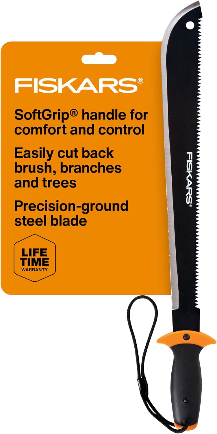 Fiskars 24" Machete Saw, Dual-Edge w/Tempered Steel Blade & Aggressive Saw