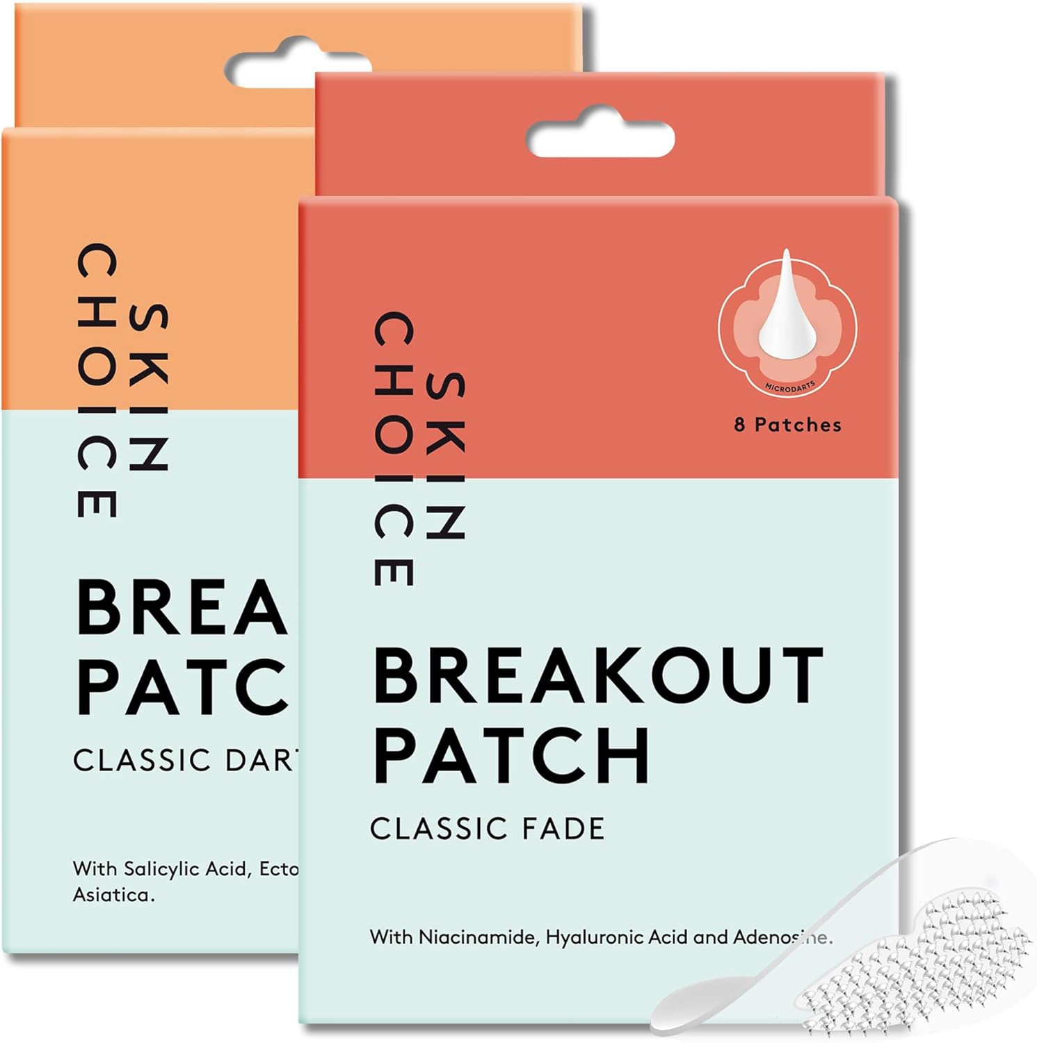 SKIN CHOICE Microdart Pimple Patches Bundle Dots for Early Stage Pimples and Dark Spots, Niacinamide, Salicylic Acid, Hyaluronic Acid, CICA, Tea Tree, Hydrocolloid Patch, Vegan Cruelty-Free (16 Pcs)