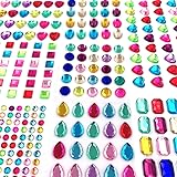 365pcs Round Jewels Stickers Gem Stickers Rhinestone for Crafts Sticker Gems Self Adhesive Bling Jewels, Multicolored