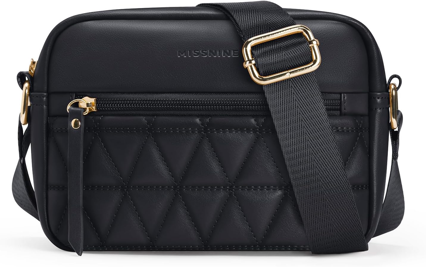 Missnine Small Crossbody Purse Women Quilted Crossbody Bags Soft Leather Shoulder Handbags with Adjustable Strap