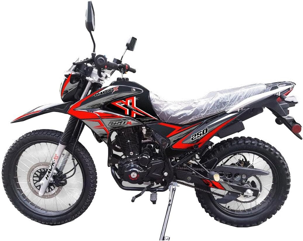HHH XHawk Enduro 250cc Motorcycle EFI Dual Sports Hawk Bike Dirtbike Hawkx Enduro Bike Adults Motorcycle Bike 250cc Street bike (Red)