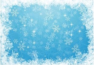 Allenjoy 7x5ft Ice Blue Winter Backdrop for Studio Photography 1st First Birthday Party Decoration Banner Festival White Snowflake Snowfall Christmas Background Baby Shower Kids Photo Booth Props