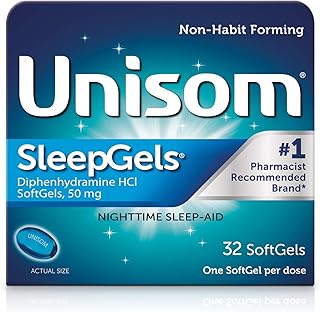 Unisom SleepGels, Nighttime Sleep-aid, Diphenhydramine HCI 50 mg, 32 SoftGels