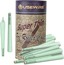 Rolling papers, Papers Pre Rolled Cones 60 Pack, Natural Pre Rolled Rolling Paper with Tips, Prerolled Rolling Paper Cone Pack, Pre Roll Cones for Filling, Easy to Use and Convenient (Green)