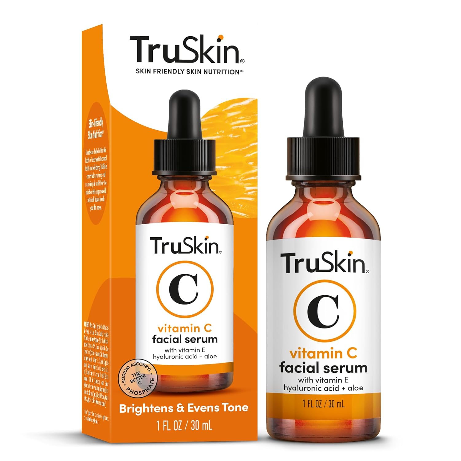 TruSkin Vitamin C Serum – Anti Aging Facial Serum with Vitamin C, Hyaluronic Acid, Vitamin E – Brightening Serum – Even Skin Tone, Improve Appearance of Dark Spots, Fine Lines & Wrinkles, 1 Fl Oz