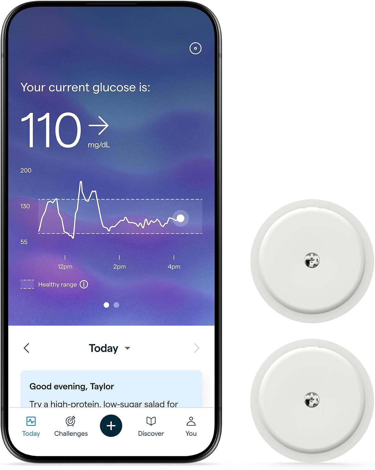 Lingo Continuous Glucose Monitor (CGM) 2-Pack. 24/7 Glucose Tracking