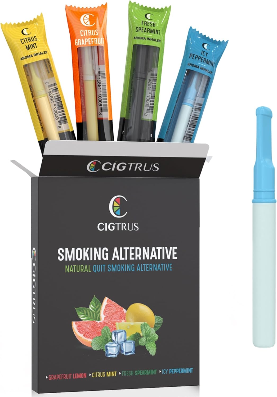 Natural Nicotine-Free & Tobacco-Free Smoking Alternative (Variety Pack) - Non-Electric Craving Relief, Quit Smoking Aid with Cigtrus (Assorted Flavors)