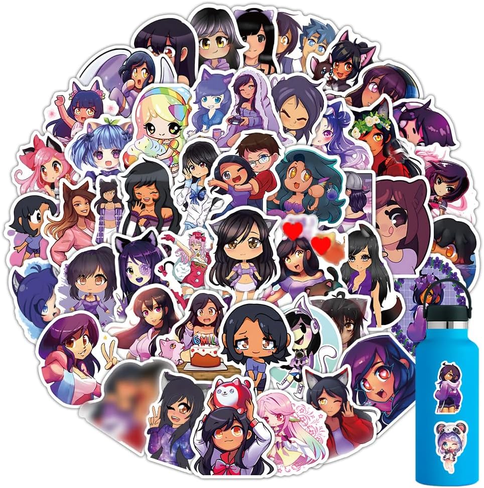 102pcs Purple Goddess Cartoon Stickers for Kids, Anime Decals for Teens,Vinyl Waterproof of Cute Characters Sticker for Laptop，Phone，Hard Hat，Skateboard，Scrapbooking，Christmas Gifts for Kids