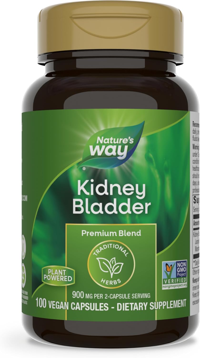 Nature's Way Kidney Bladder Premium Blend, Traditional Herbs Supplement, 900 mg per 2-Capsule Serving, Non-GMO Project Verified, Vegan, 100 Capsules (Packaging May Vary)