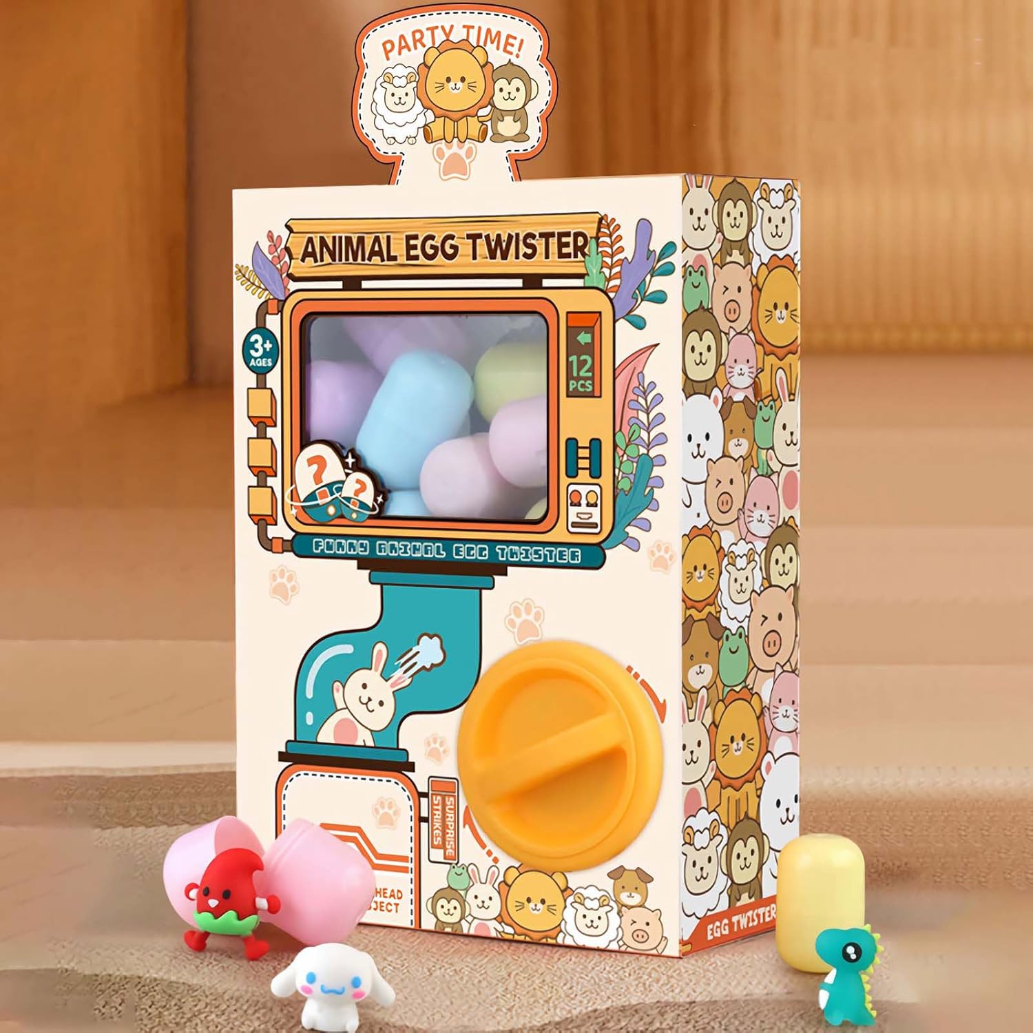 Lalvilaiy Mini Vending Machine Kids Toys Claw Machine Dragon Egg Twist Toy,Interactive Creative Surprise Eggs with Toys Inside,Perfect for Birthdays, Halloween Christmas easter egg hunt gift (yellow)