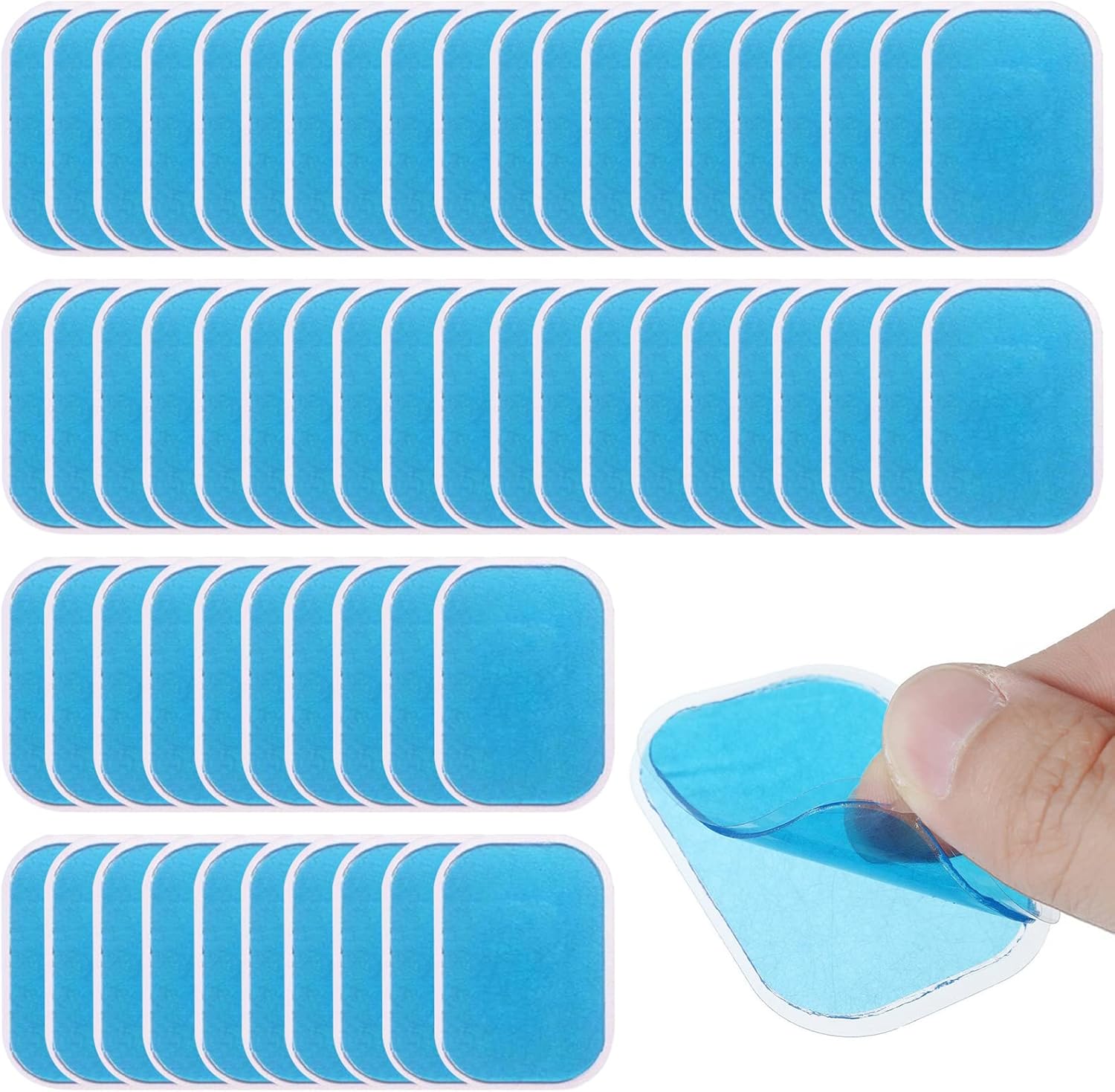 ACHANFLY 60 Pcs EMS Gel Pads Abs Trainer Muscle Stimulator Pads Abdominal Muscle Toner Replacement Gel Sheet for Women Men Abs Toner Electric Muscle Trainer Workout Toning Belt