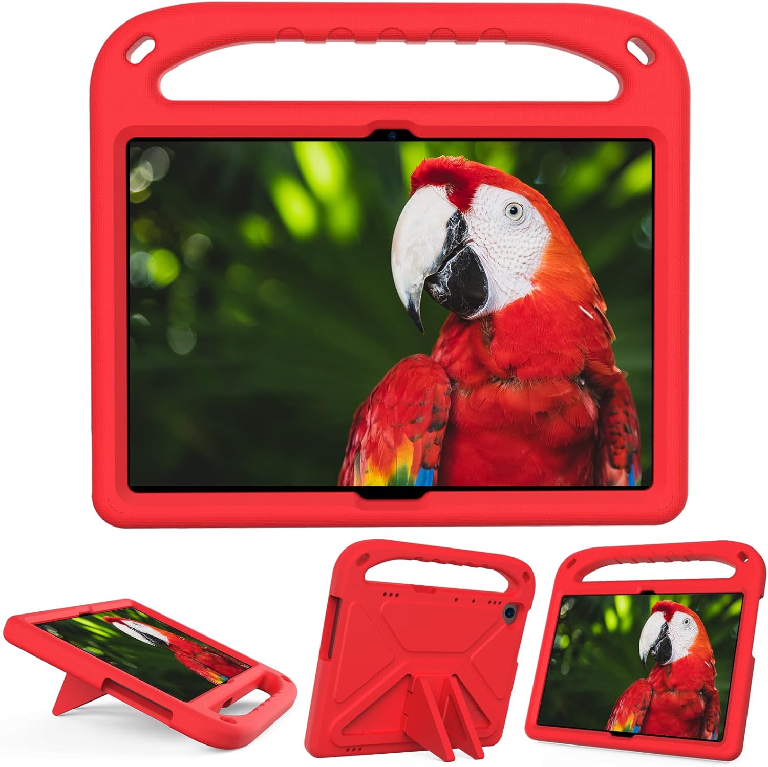 For Huawei Mediapad T5 10 10.1 Inch Tablet Case for Kids Lightweight Shockproof Cover with Handle Stand Tablet Red