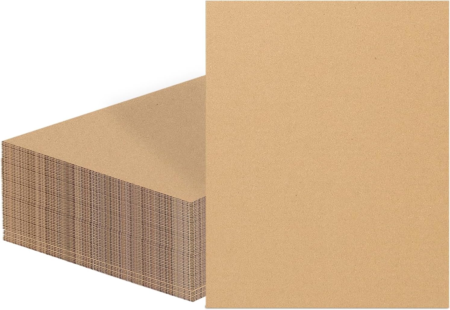 25 Pack 8.5x11 Inch Corrugated Cardboard Sheets, 2mm Thick Flat Card Boards Inserts for Crafts, Mailing, Packing, Shipping, DIY Crafts Projects