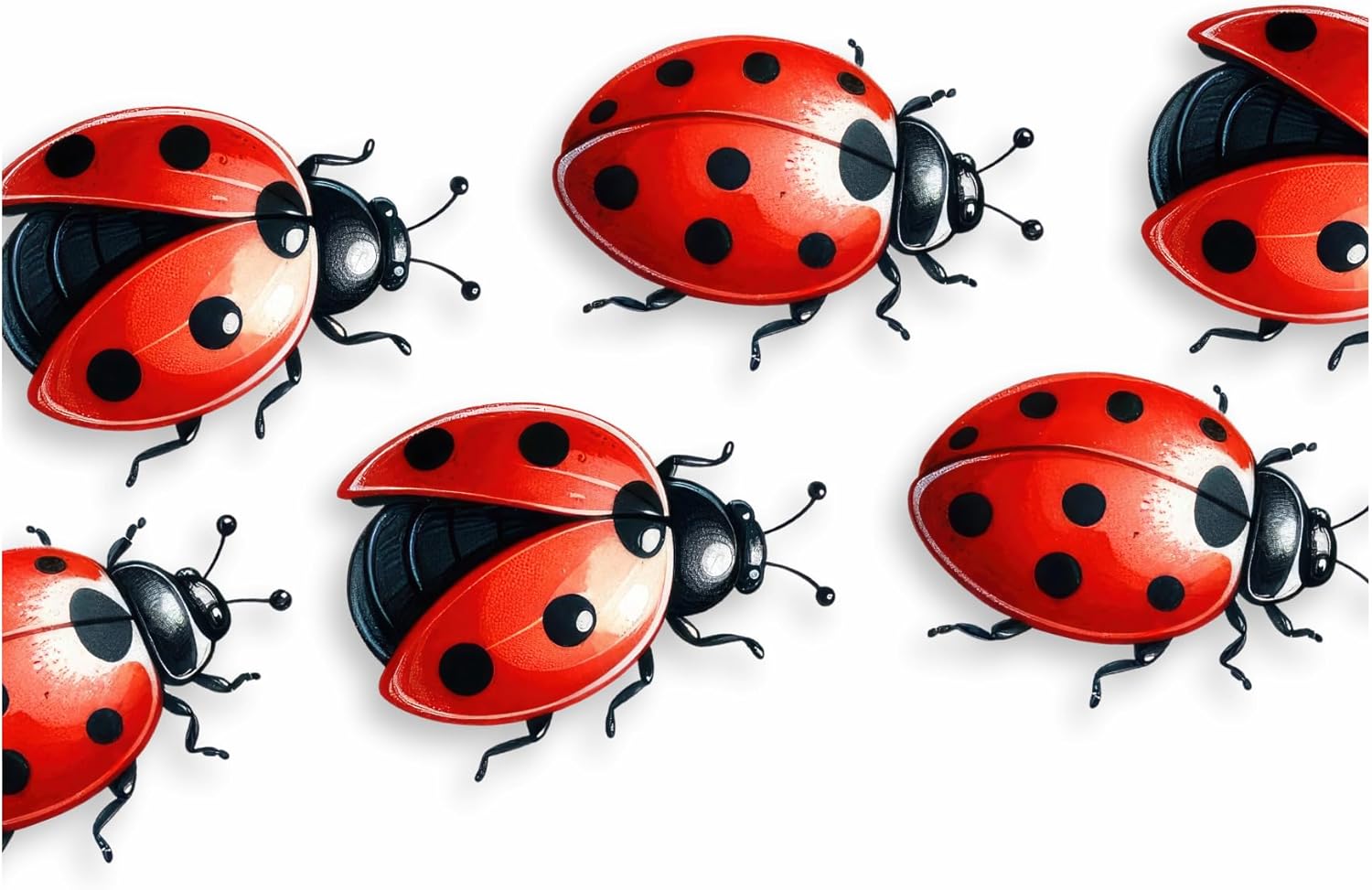 x8 Realistic Ladybird Vinyl Decal Stickers, Cover up Marks, Multi-Purpose Ideal for Phone, Cups, Tile, Toilet, Car, Laptop, Glass, Wall & More. Non Transparent, Weatherproof & Vibrant (Ladybugs)