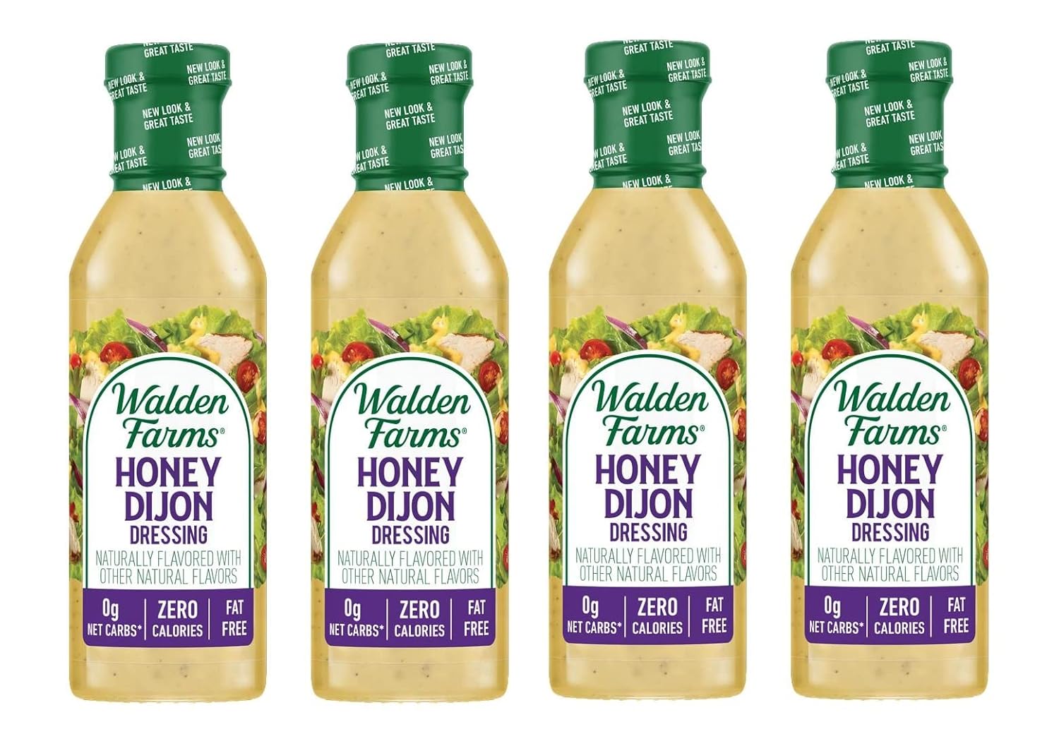 Honey Dijon Zero Calorie Dressing 4 Bottles NT.WT 12 Fl.Oz. (355mL) each. By: Walden Farms