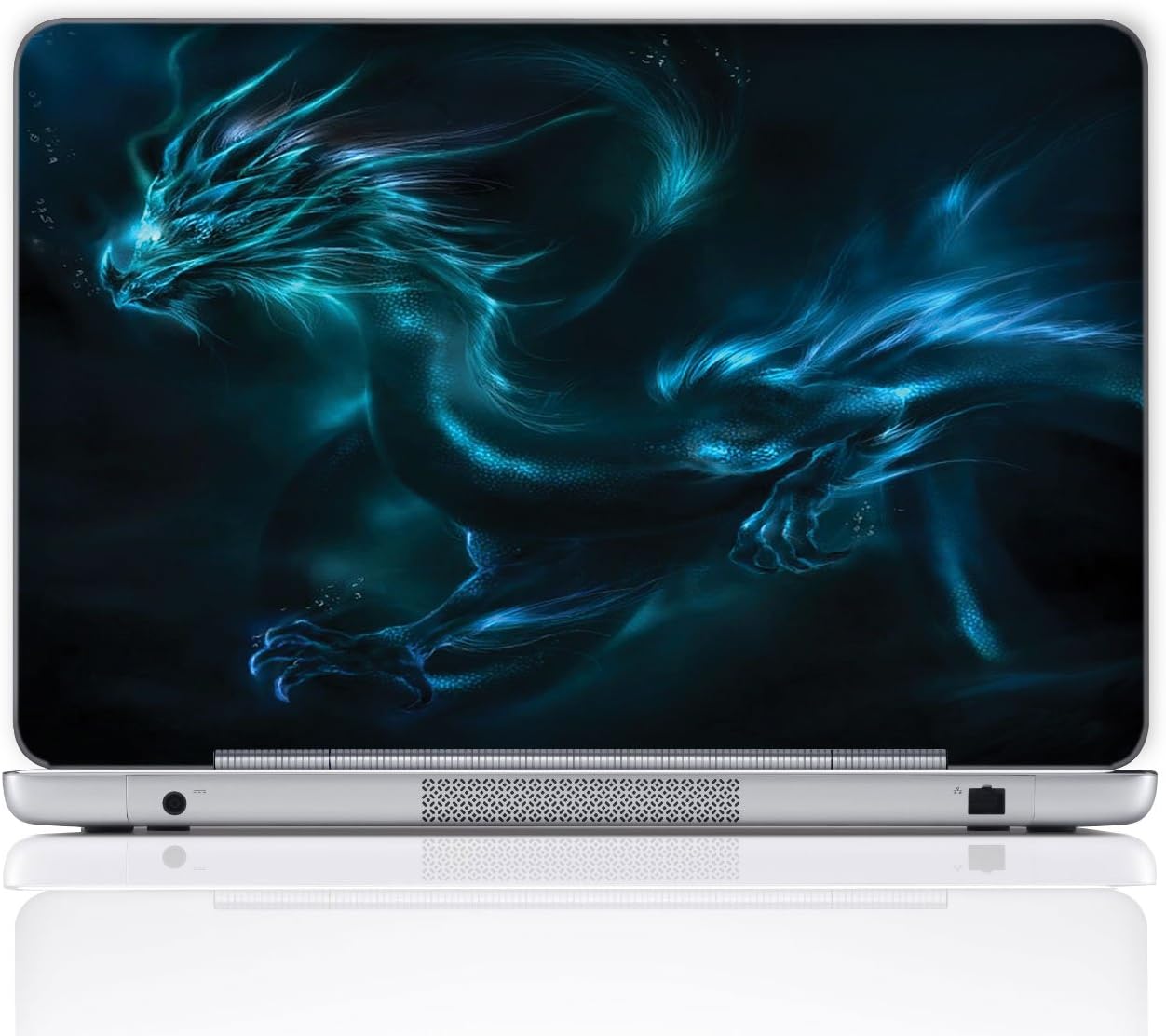 Meffort Inc 17 17.3 inch Laptop Skin Sticker Cover Art Decal Fits 16" 17" 18" 19" Notebook PC (Free Wrist Pad) - Blue Dragon Design