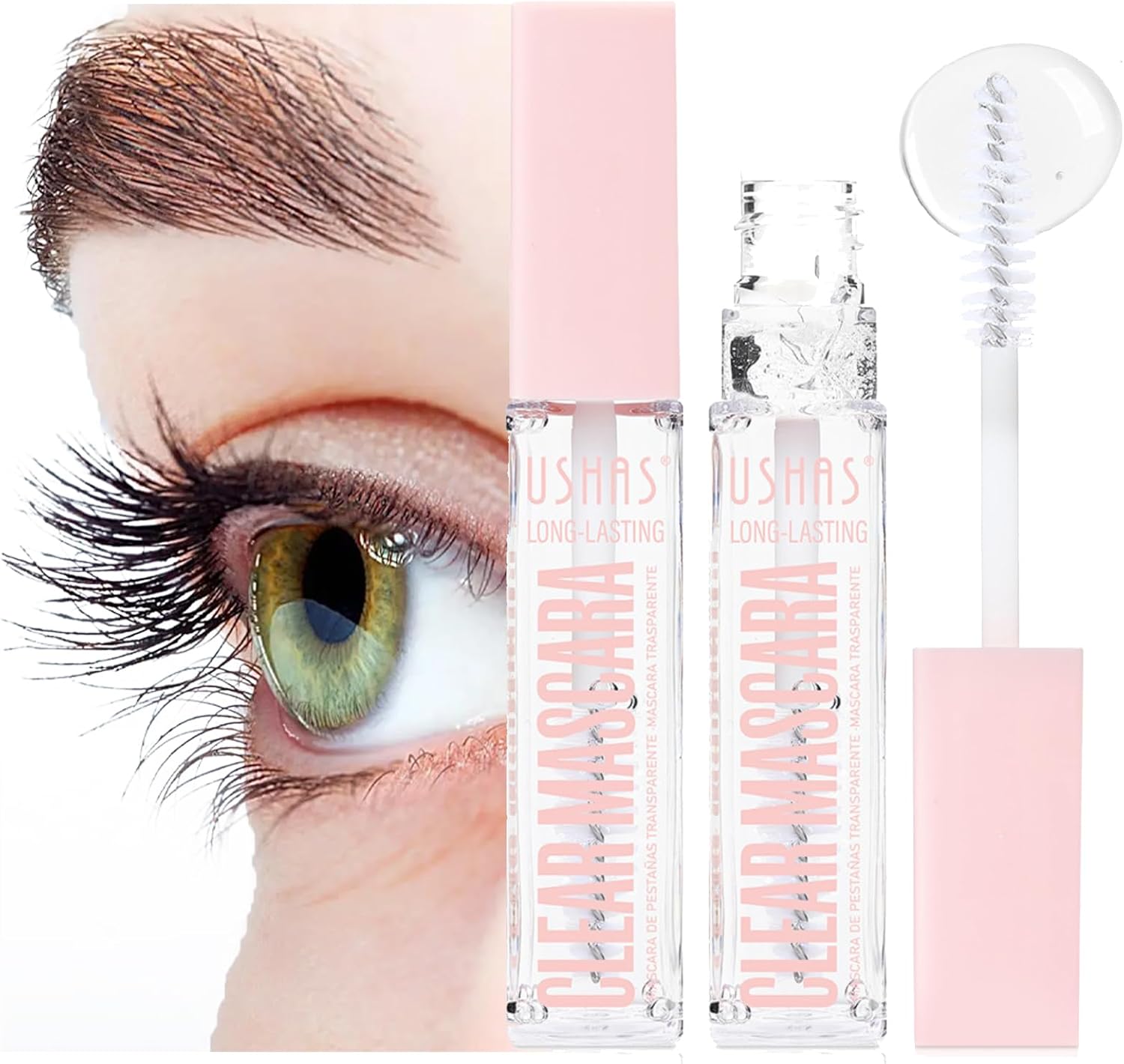 Clear Mascara for Eyelashes, Waterproof Tubing Mascara Eye Primer for Sensitive Eyes, Natural Long Lasting Lightweight Eyelash Styling Mascara, Hair Mascara, Clear Eyebrow Gel