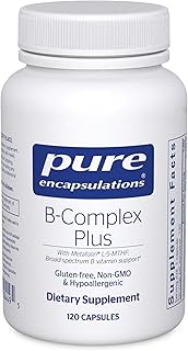 Pure Encapsulations B-Complex Plus - B Vitamins Supplement to Support Neurological Health, Cardiovascular Health, Energy Levels & Nervous System Support* - with Vitamin B12 & More - 120 Capsules