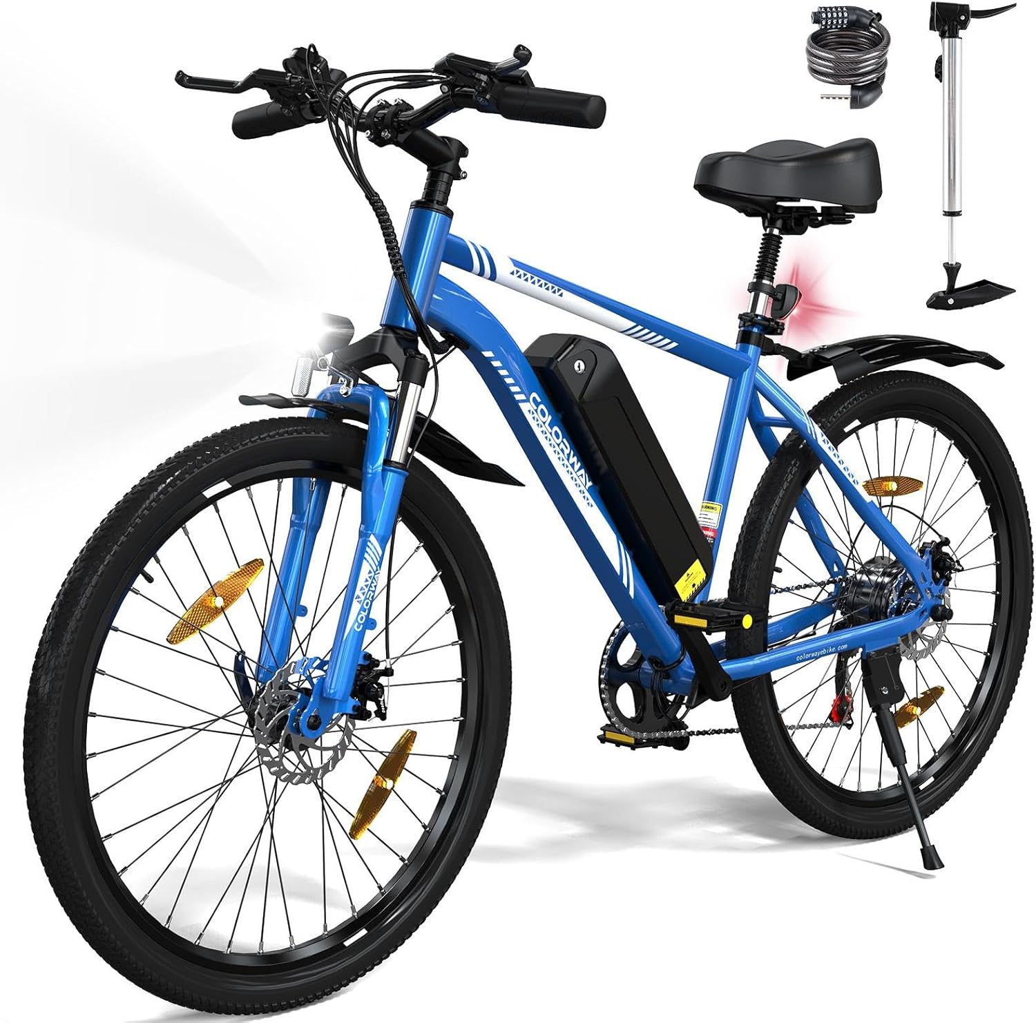 COLORWAY Electric Bike for Adults, 26" Mountain Bike, Electric Bicycle Commute E-bike with 36V 15Ah Removable Battery, LCD Display, Dual Disk Brake,Range up to 45-100km.