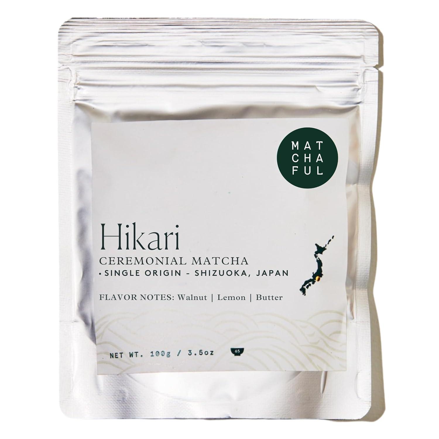 Matchaful - Hikari - Single Origin Ceremonial Matcha - Fine Green Tea Powder, Direct-Trade From Shizuoka, Japan - Smooth and Creamy with Flavor Notes of Walnut, Lemon, Butter - 100g Bag
