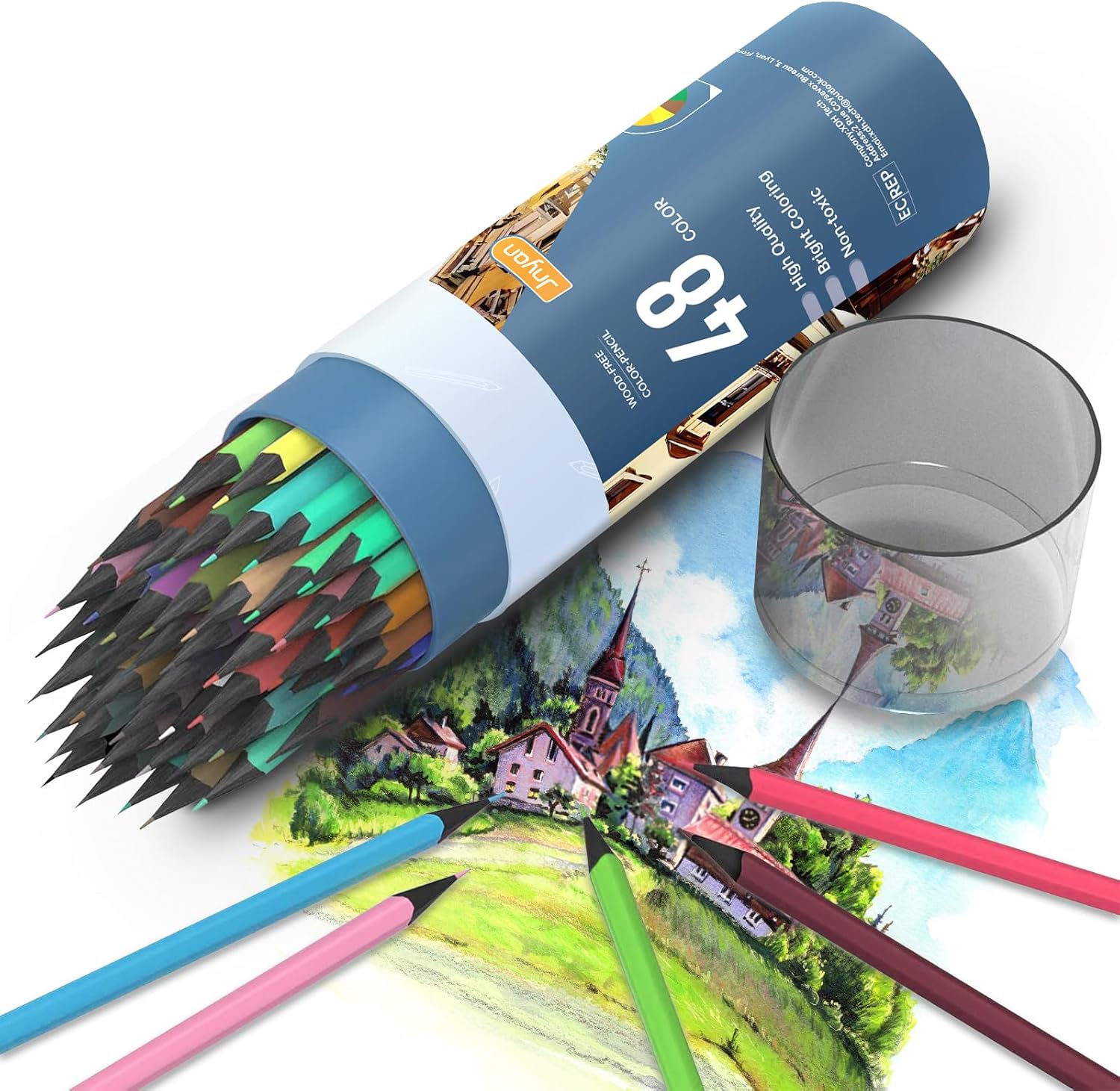 48 Colored Pencils for Adult Coloring Books, Professional Drawing Pencils for Adults, Beginners, Kids, and Pros